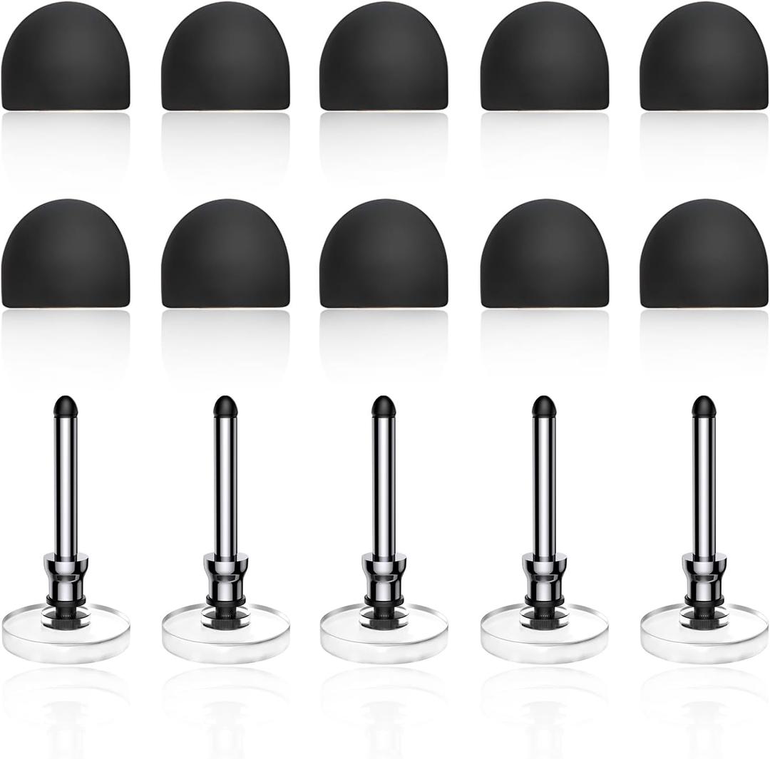Bopomofo 10 Rubber Tips+5 Transparent Disc Trips,High Precision and High Sensitivity Stylus Replacement Tibs,Black and Silver