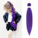 Purple Hair ExtensionsPurple Braiding Hair 26 Inch Pre Stretched Braiding Hair ExtensionsSuitable For Stage Parties, Christmas Gifts And Cosplay (1 Packs)