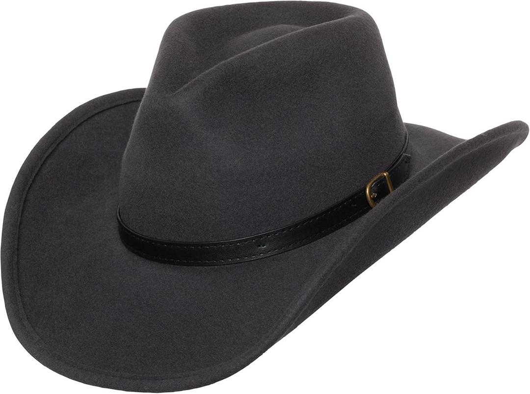 Shapeable Outback Cowboy Western Wool Hat, Dallas, Silver Canyon