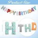 Mindsoft Pre-strung Happy Birthday Banner Vintage Floral Birthday Hanging Garland Decor Reusable Cotton Fabric Colorful Sign for Colorful Party Backdrop Photo Prop Decorations
