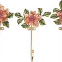 Vintage Flower Shaped Decorative Wall Hooks Rack Hangers for Hanging Clothes Coats Towels Keys Hats, 3 Pack Antique Metal Mounted Wall Hook