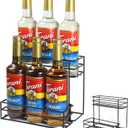 Coffee Syrup Rack (6 Bottle Capacity)Coffee Syrup Organizer for Coffee Bar Kitchen.Small Wine Rack for Bar Family Storage for Syrup Wine Dressing