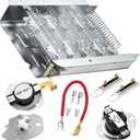 2025 Upgraded 279838 W10724237 Dryer Heating Element kit fit for Whirlpool Maytag Kenmore Amana Roper Dryer Thermostat Thermal Fuse 3403585 Ned4655ew1 Wed4815ew1 Medc215ew1-AMI PARTS