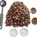 Pack of 4, Sealing Wax Beads, YOSENLING 350 Pcs Bronze Wax Seal Beads with 2 Pcs White Candles and 1 Pcs Wax Melting Spoon, Great for Wedding Invitations, Wine Packages, Cards Envelopes, Gift Wrapping