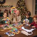 Funrous 24 Set Christmas Make a Nativity Scene Sticker Crafts DIY Stick Advent Craft Religious Hanging Ornaments for Christmas Tree Holy Night Christian Party Favors Classroom Activities(Nativity)