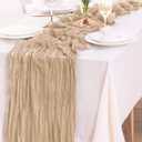 Cheesecloth Table Runner 10FT (35x120 Inch) - 10 Pack Nude Boho Gauze Fabric Cheese Cloth Table Runner Rustic Sheer Table Runners Cheesecloth for Wedding, Bridal Shower, Birthday Party Decor