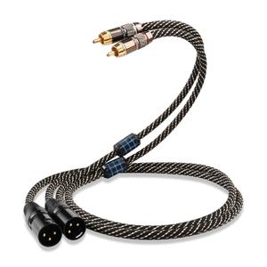 Audiophile 4.92ft HiFi Audio CableRCA Male to XLR Male,2Pack,4N OFC Core,Gold-Plated Plug,Nylon Braid,Subwoofer Cable,Compatible with CD Player,Amplifier & HiFi Audio Systems(4.92ft/1.5m)