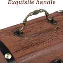 Vintage Piggy Bank Wood Treasure Chest with Lock and Key, 5.7 Inch Small Wooden Box Money Bank Saver for Wedding Birthday Favor