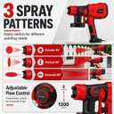 1000W High Power Paint Sprayer, Electric HVLP Spray Paint Gun with Adjustable Width Knob, 4 Nozzles & 3 Patterns, Easy to Clean for Furniture, Home Interior, House Painting (Red)