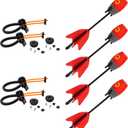 Zing Z Tek Bow Bungee Replacements and Arrow Refill Pack - Includes 2 Orange Z Tek Bungee Sets and 4 Red Zonic Whistling Arrows, Launches up to 250 Feet