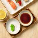 famiware Ocean Soy Sauce Dishes of 6, Oval Dipping Sauce Cups/Bowls/Dishes for Kitchen, 2.1oz Ceramic Small Bowls for Side Dish, Appetizers, Snacks, and Sushi, Dishwasher Safe, Vanilla White