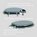Round Toilet Seat Wood Toilet Seat Prevent Shifting with Zinc Alloy Hinges American Standard Size Toilet Seat Easy to Install also Easy to Clean(Round,Sparkling GentlemanGrey)