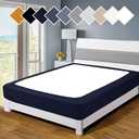 Twin Six Premium Box Spring Cover Update Bed Skirt Wrap Around Cover, Mattress Cover (Navy Blue, Twin/Twin XL)