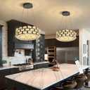 Crystal Chandelier for Dining Room Dimmable LED Ceiling Light Fixture Height Adjustable Chandliers for Kitchen Island Entrance Hallway Black, W12"