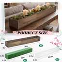 Dandat 2 Set Wood Boxes for Centerpieces 34x5 Inch Rectangle Wooden Planter Box Rustic Wooden Planters with Removable Plastic Liner Floral Foam Blocks for Christmas Wedding Home Garden Decor(Brown)