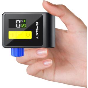 Auxpower BL03 Bicycle Pump with Pressure Gauge, 120PSI Electric Bike Pump with Presta and Schrader Valve, Auto Stop, Outdoor Camping Cycling Pump for Road, Mountain, E-Bike and Sports Balls