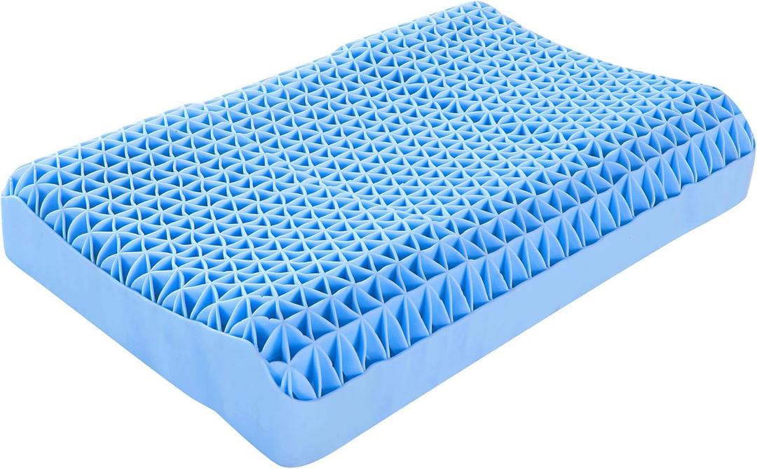 Berklan Supportive Pillow for Neck Shoulder Pain Relief 100% Elastic Grid Oversized Cool Ergonomic Pillow with Breathable Cover