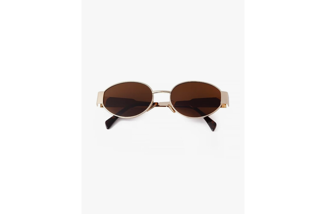 Livho 2025 Trendy Oval Sunglasses for Women Men Trendy Small Sun Glasses Classic Metal Frame Shades UV400 Protection
Color: Gold Brown
