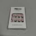 French Tip Press on Nails Short Coffin Fake Nails Black & White Swirl Glue on Nails Light Pink Translucent Acrylic Nails Silver Glitter Simple False Nails for Women 24 Pcs