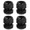 MECCANIXITY 4 Pcs M32 Cable Gland, 6-7mm 4 Wire Holes Waterproof Nylon Joint for Cable Fixing, Wiring, Repairing, Gland Replacement, Electrical Appliances, Black