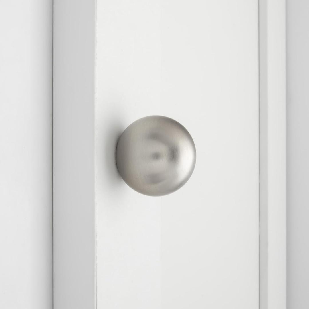 Haidms 20 Pack Brushed Nickel Cabinet Knobs Ball Kitchen Dresser Knobs Silver Round Cabinet Handles, Aluminum Alloy