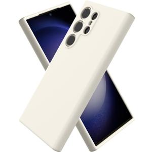 for Samsung Galaxy S24 Ultra Silicone Case, Slim Fit Premium Liquid Silicone Shockproof Phone Cover, Upgraded Camera Protection and Microfiber Lining, Off White