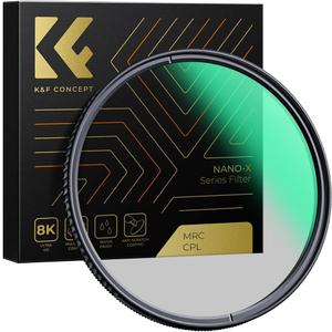 55mm Circular Polarizers Filter, K&F CONCEPT 55MM Circular Polarizer Filter HD 28 Layer Super Slim Multi-Coated CPL Lens Filter (Nano-X Series)