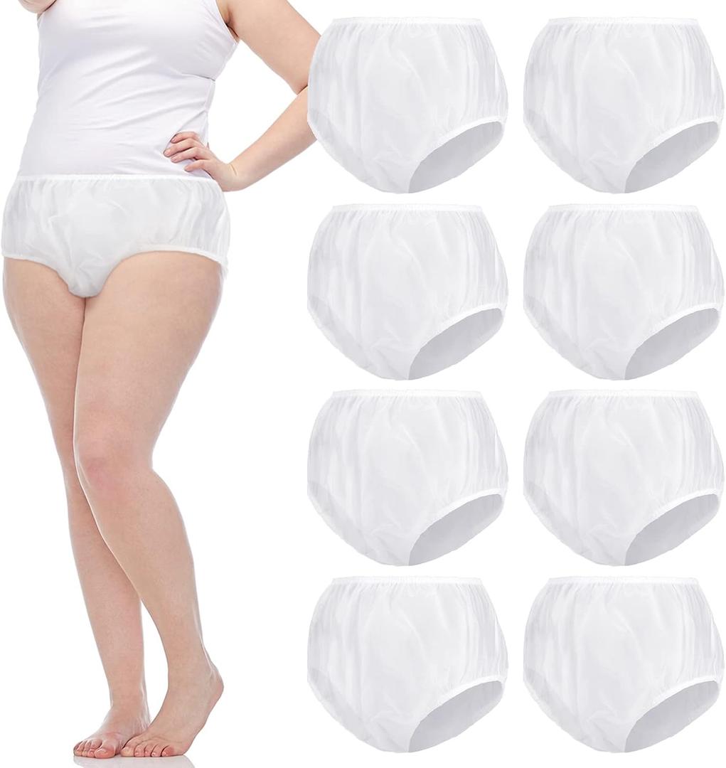 9 Pcs Waterproof Incontinence Underpants Plastic Pants Leak Proof Incontinence Underwear Adult Diaper Cover(S,Clear)