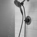 Delta Arvo 14 Series Matte Black Shower Faucet Set with In2ition 2-in-1 Dual Shower Head with HandHeld Spray Combo, Valve Trim Kit, Matte Black 142840-BL-I (Valve Included)