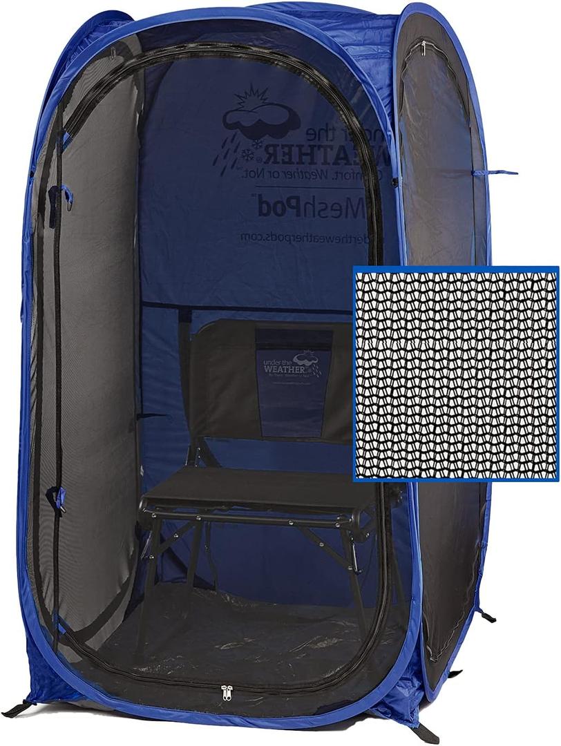 WeatherPod The Original Shark Tank MyPod Mesh 1-2 Person Pop-Up Screen Pod - Keeps Out Bugs, Mosquitos, and Harmful UV Rays - UPF 50 for Maximum Protection from The Sun (36"L x 36"W x 59"H, Navy)