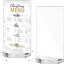 2 Pcs Rotating Acrylic Sign Holder 5" x 7" Clear Menu Stand Table Spinning Sign Holder Stand with Swivel Base for Display Menu Restaurant Advertisement Marketing
