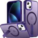 EMMPITU for iPhone 14 Case Compatible with Magsafe, Built-in Invisible Stand [Military Drop Protection] Strong Magnetic Shockproof Slim Protective Phone Case Cover for iPhone 14 6.1" (Purple)