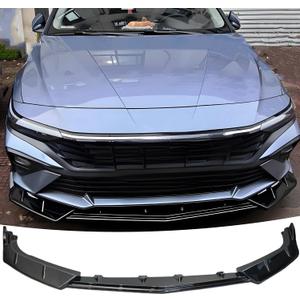Front Bumper Lip Splitter Spoiler Fit for Hyundai Elantra SE/SEL/Limited/Hybrid 2024 2025 2026 Gloss Black 3pcs Accessories Air Chin Body Kit