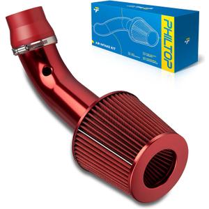 PHILTOP 3" Cold Air Intake Kit System Compatible with Honda CR-V 1999-2020, Civic 1999-2020, Odyssey 1998-2021, Hyundai Sonata 1999-2021, High Performance, Red