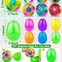 6 Pack 3.8'' Jumbo Easter Eggs with SpinMaster Rainbow Balls - 3D Magic Cube Brain-Boosting Toys for Kids Ages 6-12, Fidget Toys, Easter Basket Stuffers, Egg Hunt Prizes & Sensory Party Favors