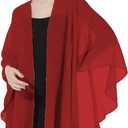 BEAUZSUZSANA Summer Shawls and Wraps for Women Evening Dresses Bridal Wedding Lightweight Party Travel Chiffon Scarf Red