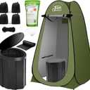 Portable Toilet Kit Adults, Pop Up Privacy Tent, X Large Camping Folding Toilet, 12 bags, 12 pack Liquid Waste Gel, Washable Foldable For Travel,RV, Outdoor