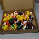 Sratte 24 Christmas Rubber Duck Bulk, Mini Santa Rubber Duck Bath Toys Assorted Xmas Party Decorations for Christmas Party Favors Stocking Stuffers Gifts for Coworkers Class (Lovely Style)