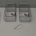 iDesign Stackable 3-Section Divided Storage Bin for Pantry, Fridge, or Cabinet - Set of 2 - Clear