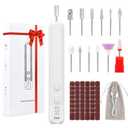 Professional Nail Drill Set, 2,0000 RPM Electric Nail File with 12 Grinding Head & 100Pcs Sanding Bands for Acrylic Gel Nails, Manicure and Polishing (White)