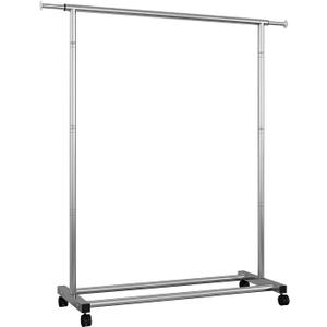 Clothes Rack for Hanging Clothes,Free-standing Clothing Racks with Wheels,Scalable Garment Rack,Silvery