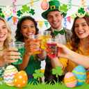 60 Pcs Valentine's St. Patrick's Easter Plastic Cups Heart Green Shamrock Rabbit Egg Disposable Clear Plastic Cups Disposable Plastic for Kids Adults Cold Drink Snacks Party Favors Supplies