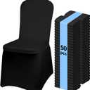 Black Chair Covers 50 PCS Spandex Banquet Chair Covers | Spandex Fabric, Stretch Fitted, Washable and Reusable, Bulk Value Pack for Wedding, Party, Banquet