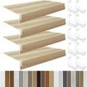 4PCS Wire Shelf Covers,33x12x3in Foamed PVC Wire Rack Covers for Wire Shelving Pantry and Laundry Shelves (Not Wood), Removable Closet Decoration, Moisture Resistant, Brown Walnut