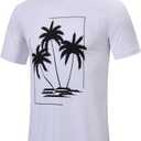 Satankud Men's UPF 50+ Rashguard Swim Tee Short Sleeve Running Shirt Swimwear Swim Hiking Workout Shirts L