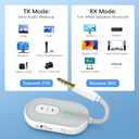 Bluetooth 5.3 Wireless Audio Transmitter & Receiver, 3.5mm AUX Adapter, Supports 2 AirPods or Headphones, 25+ Hr Battery Life, Airplane Bluetooth Adapter for Travel, Flight, TV, Car & Gym