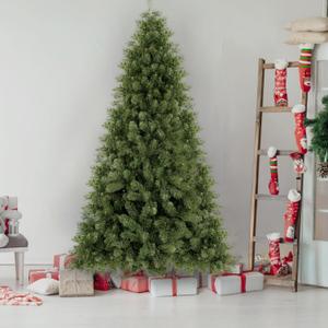 6ft Full Body Unlit Artificial Christmas Tree, Realistic Dense Pine with 1,000 Branch Tips, Hinged Easy Assembly & Stable Base, Perfect for Holiday Ornaments