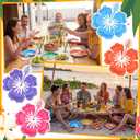 Domensi 100 Pcs Hawaiian Hibiscus Paper Plates Tropical Party Decorations Luau Dessert Plates Disposable Aloha Platters Party Supplies Dinnerware Tableware for Summer Beach Pool Table Decor