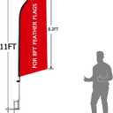 for 8ft Swooper Flags Flagpoles with Ground Spike, Feather Flag Pole Kit 11ft Upgraded Robustness
