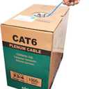 | 550MHZ CAT6 Plenum Cable 1000ft Blue, 23AWG 4Pair, Solid Network Cable Unshielded Twisted Pair (UTP)